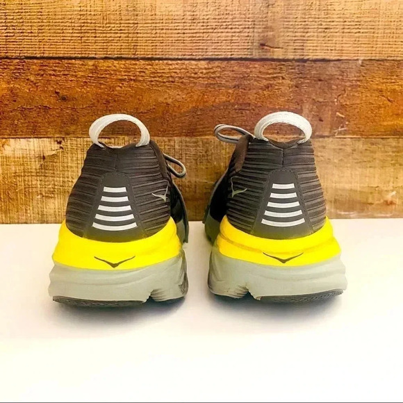 Hoka One One Bondi 6 Grey & Yellow Sneakers - Picture 5 of 9